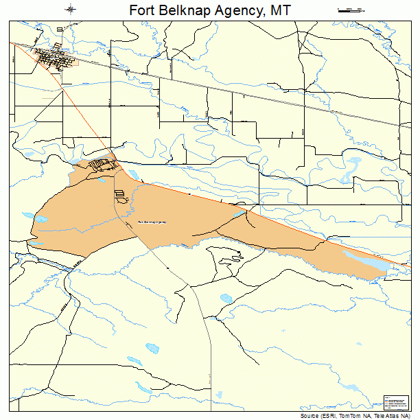 Fort Belknap Agency, MT street map