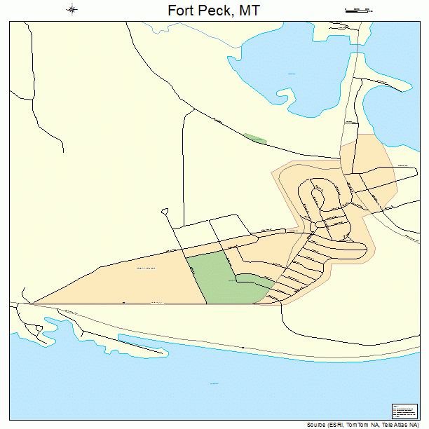 Fort Peck, MT street map