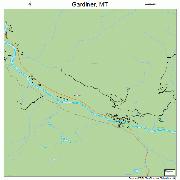 Gardiner, MT street map