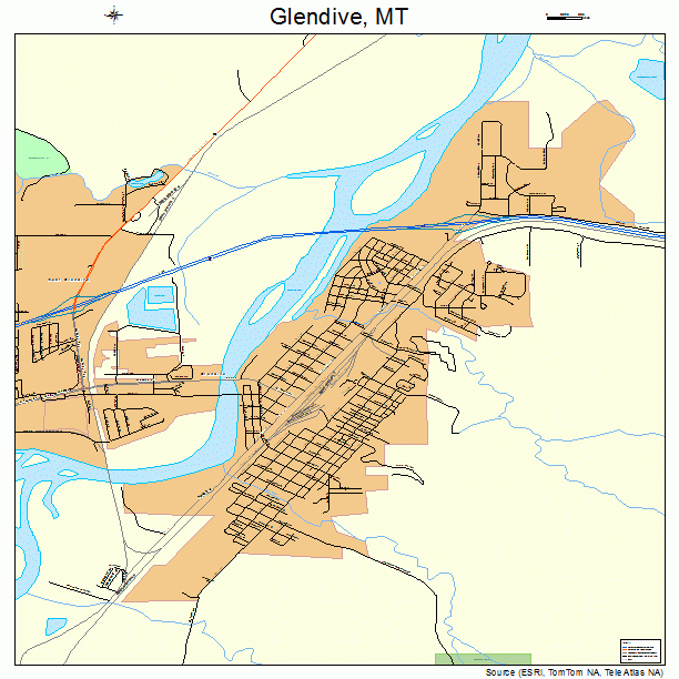 Glendive, MT street map