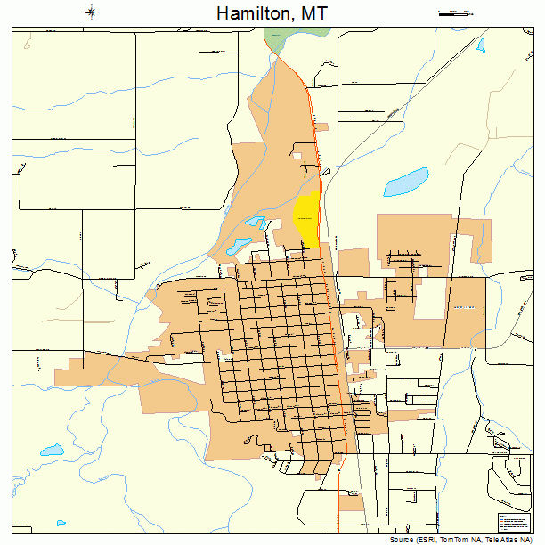 Hamilton, MT street map