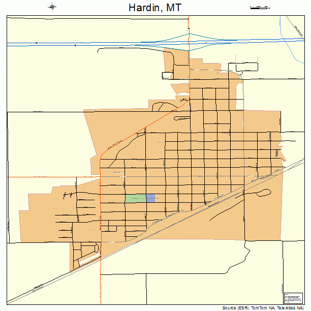 Hardin, MT street map