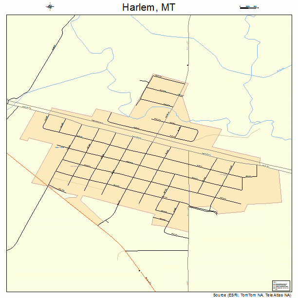 Harlem, MT street map