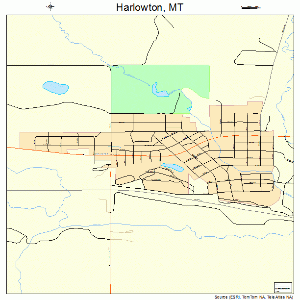 Harlowton, MT street map
