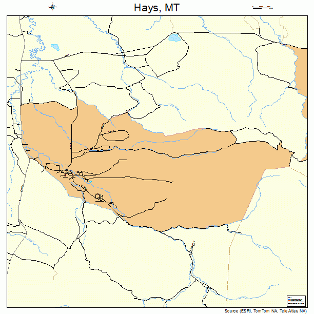 Hays, MT street map