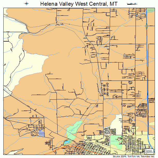 Helena Valley West Central, MT street map