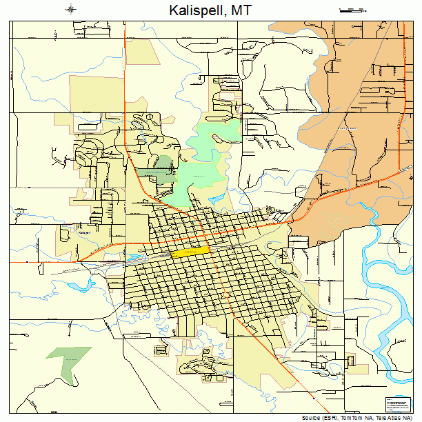 Kalispell, MT street map