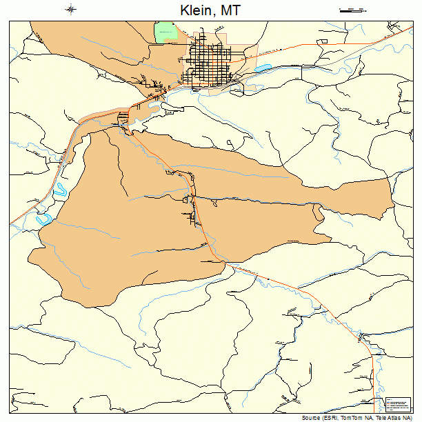 Klein, MT street map