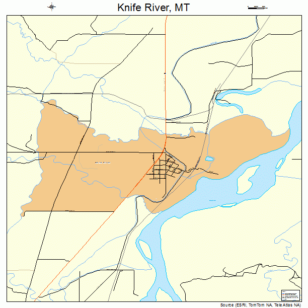 Knife River, MT street map