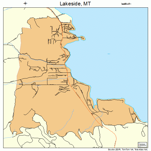 Lakeside, MT street map