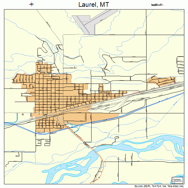 Laurel, MT street map