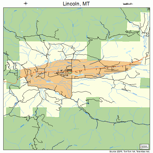 Lincoln, MT street map