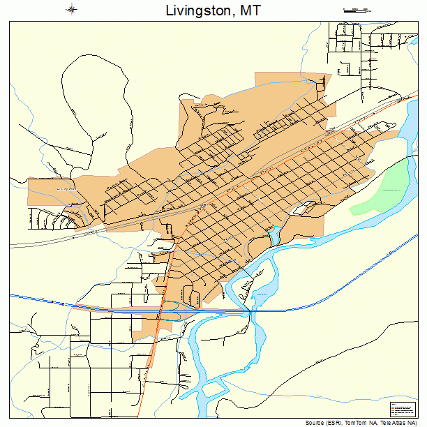 Livingston, MT street map