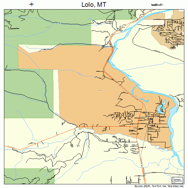 Lolo, MT street map