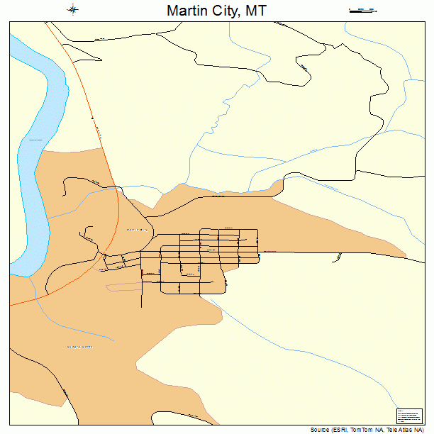 Martin City, MT street map