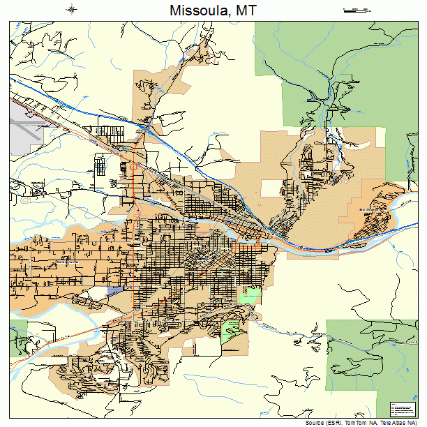 Missoula, MT street map