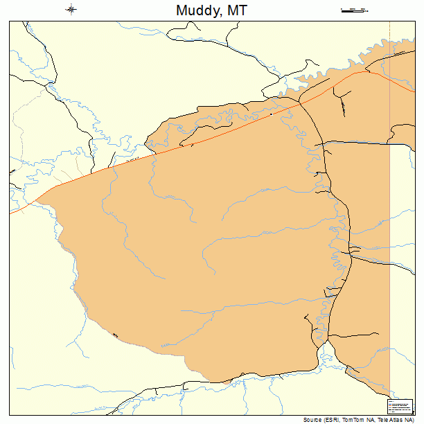 Muddy, MT street map