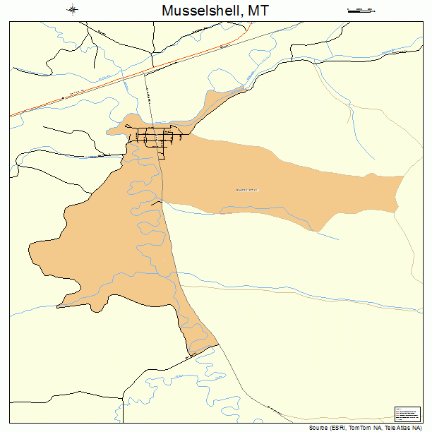 Musselshell, MT street map