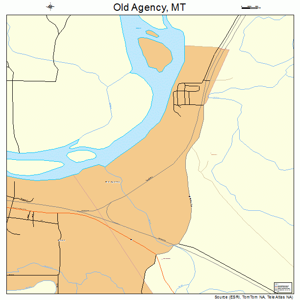 Old Agency, MT street map
