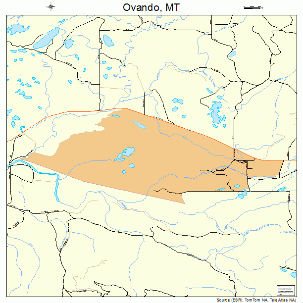 Ovando, MT street map