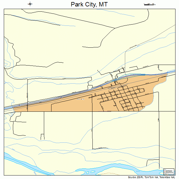 Park City, MT street map