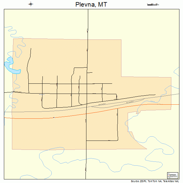 Plevna, MT street map