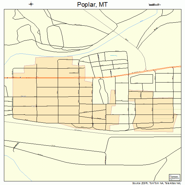 Poplar, MT street map