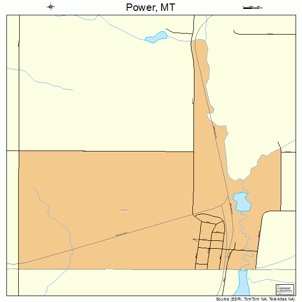 Power, MT street map