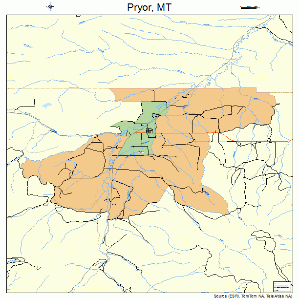 Pryor, MT street map