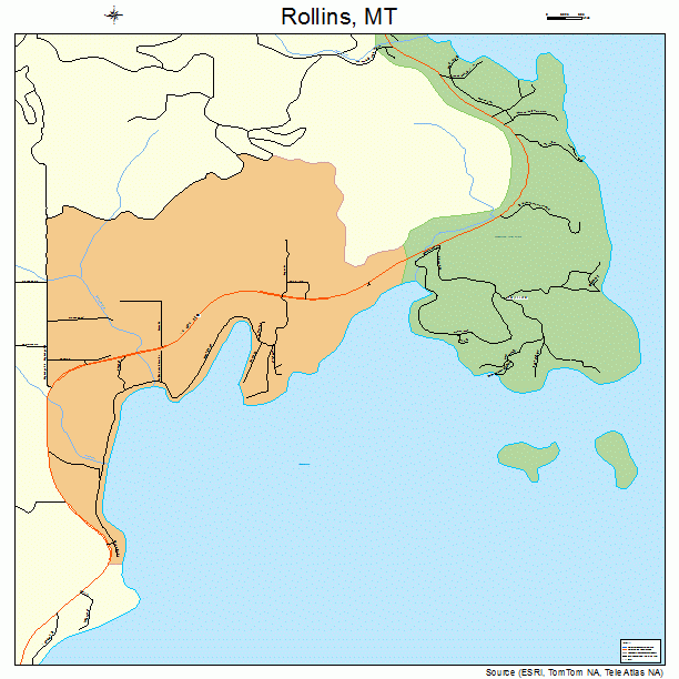 Rollins, MT street map