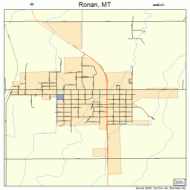 Ronan, MT street map