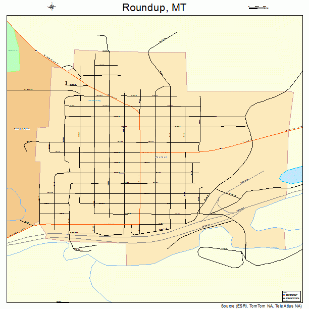 Roundup, MT street map