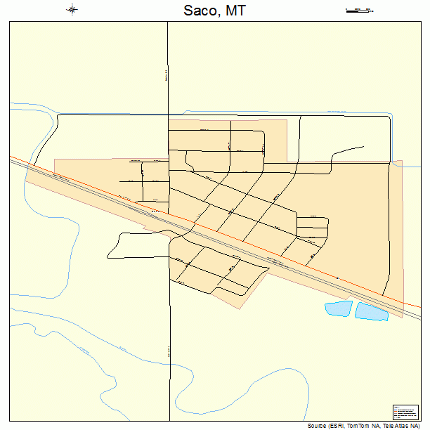 Saco, MT street map