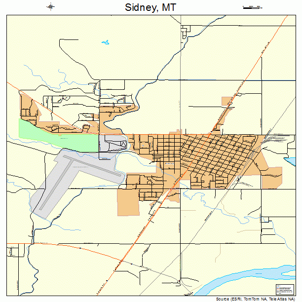 Sidney, MT street map