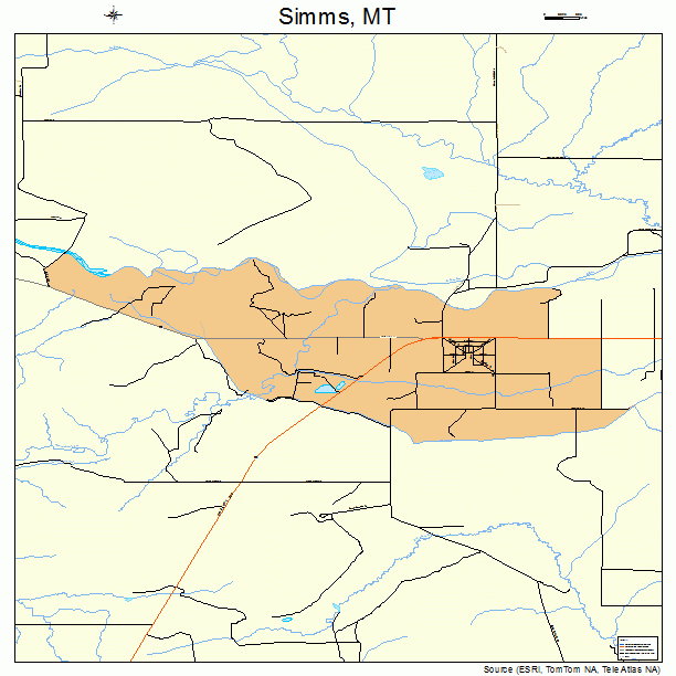 Simms, MT street map