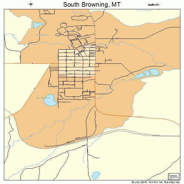 South Browning, MT street map