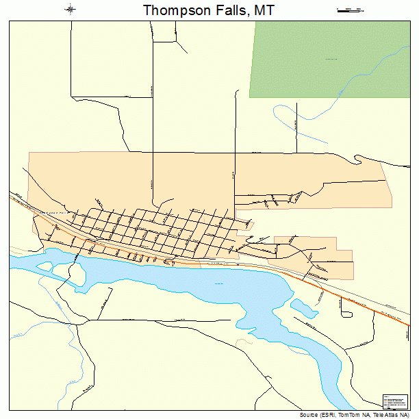 Thompson Falls, MT street map