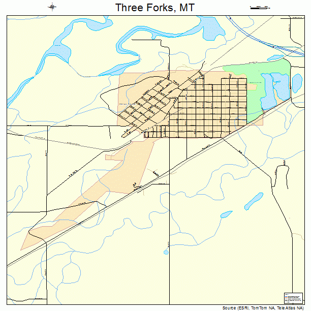 Three Forks, MT street map