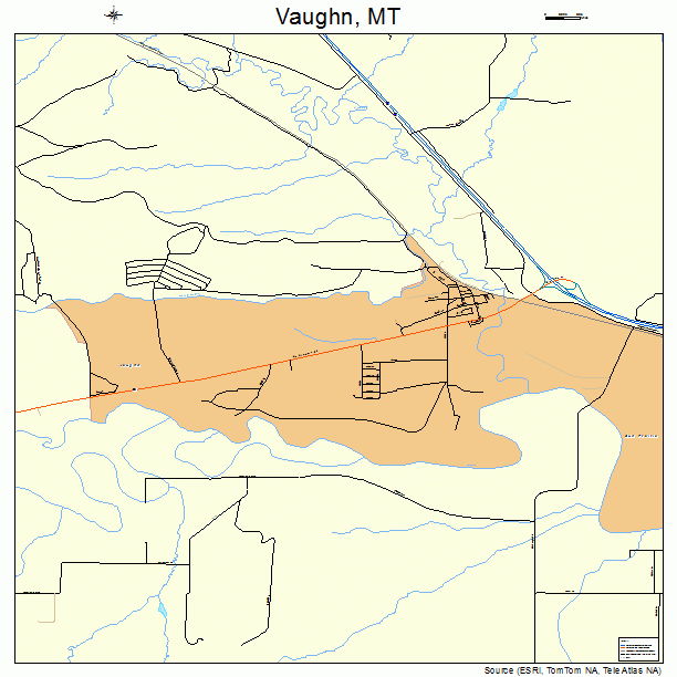 Vaughn, MT street map