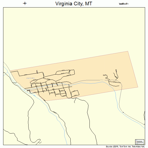 Virginia City, MT street map