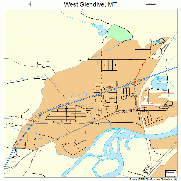 West Glendive, MT street map