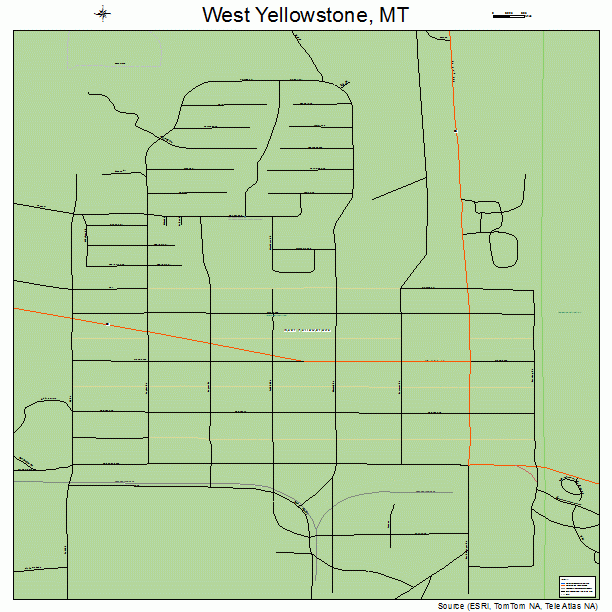 West Yellowstone, MT street map
