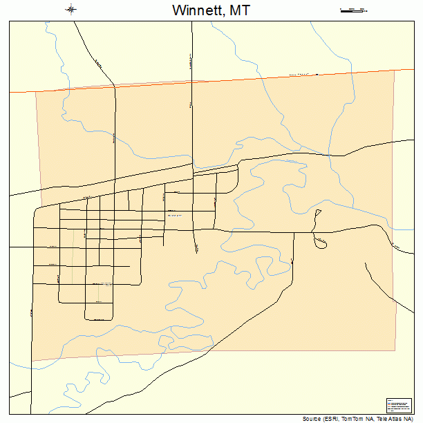 Winnett, MT street map