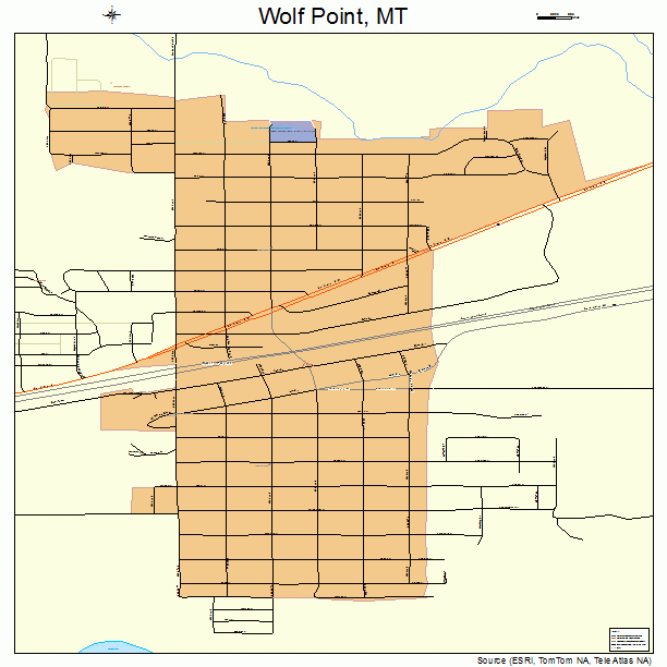 Wolf Point, MT street map