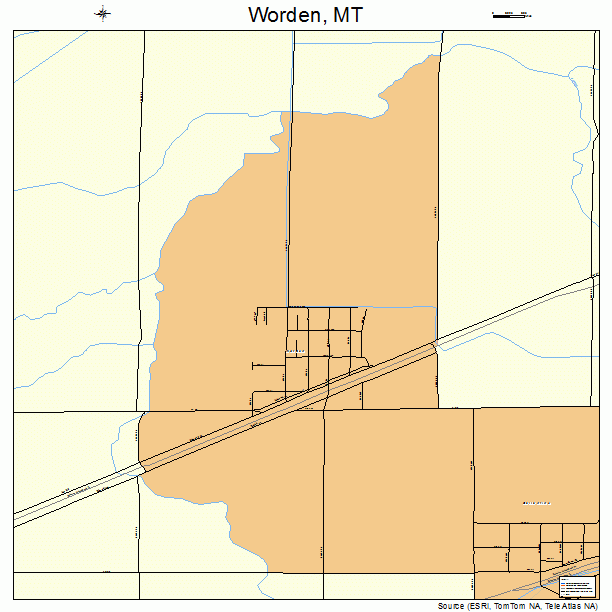 Worden, MT street map