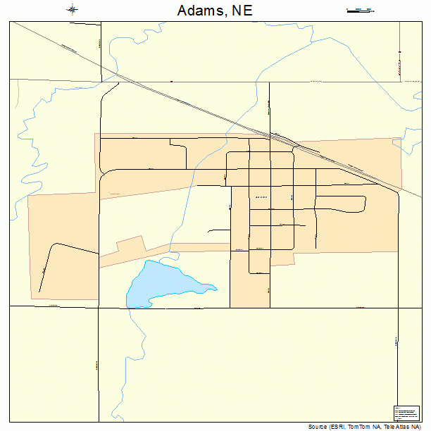 Adams, NE street map