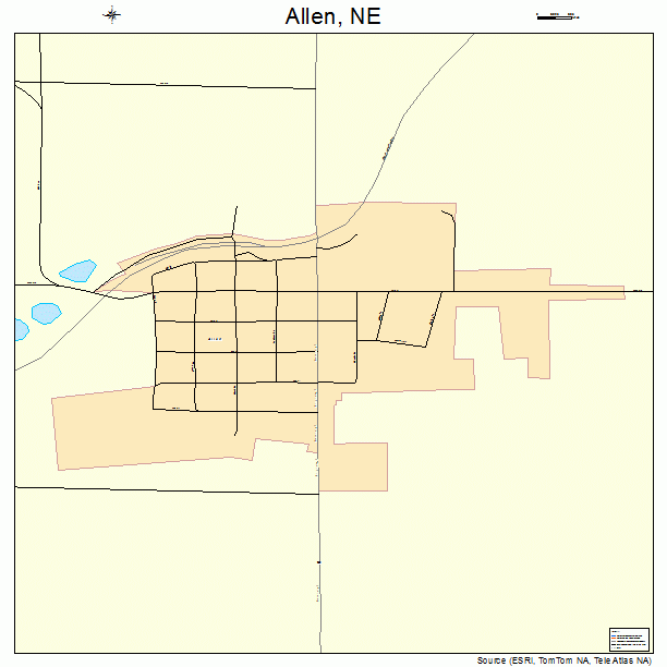 Allen, NE street map