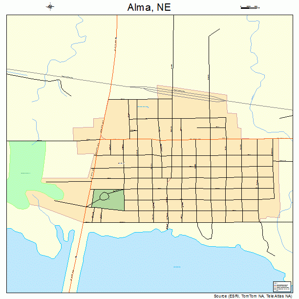 Alma, NE street map