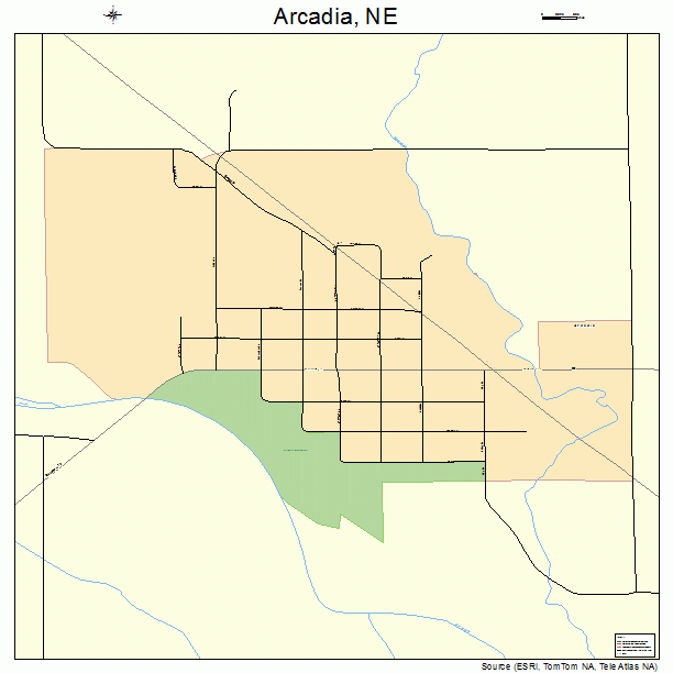 Arcadia, NE street map