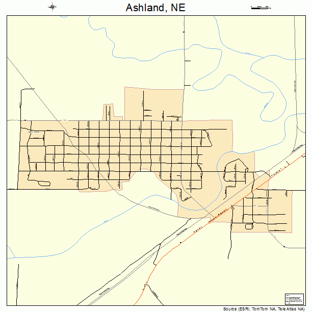 Ashland, NE street map